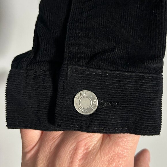 GAP Black Corduroy Button Down Jacket Women's Size L - Picture 6 of 10